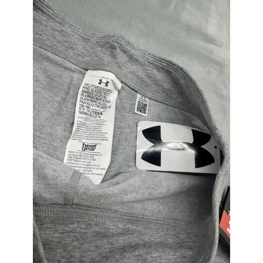 UNDER ARMOUR Gray Girls Finale Knit Active Workout Leggings Size Youth XL